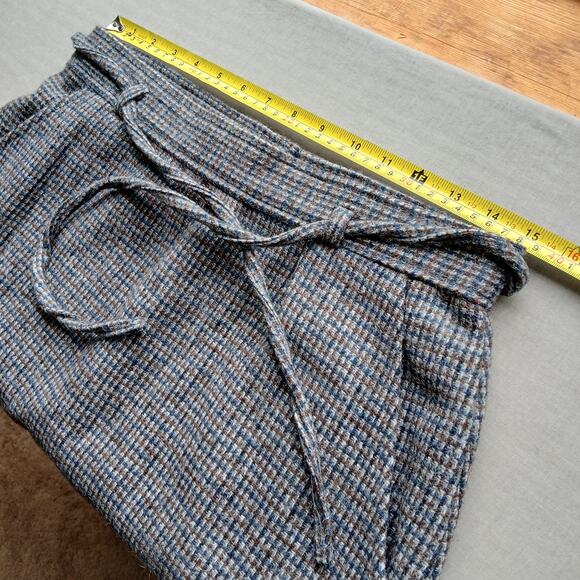 Vintage Wool Pencil Skirt 15/16 maxi houndstooth pockets matching tie belt - Picture 10 of 13